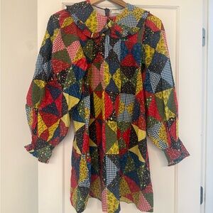 Doen Multicolor Patchwork Mini Dress xs